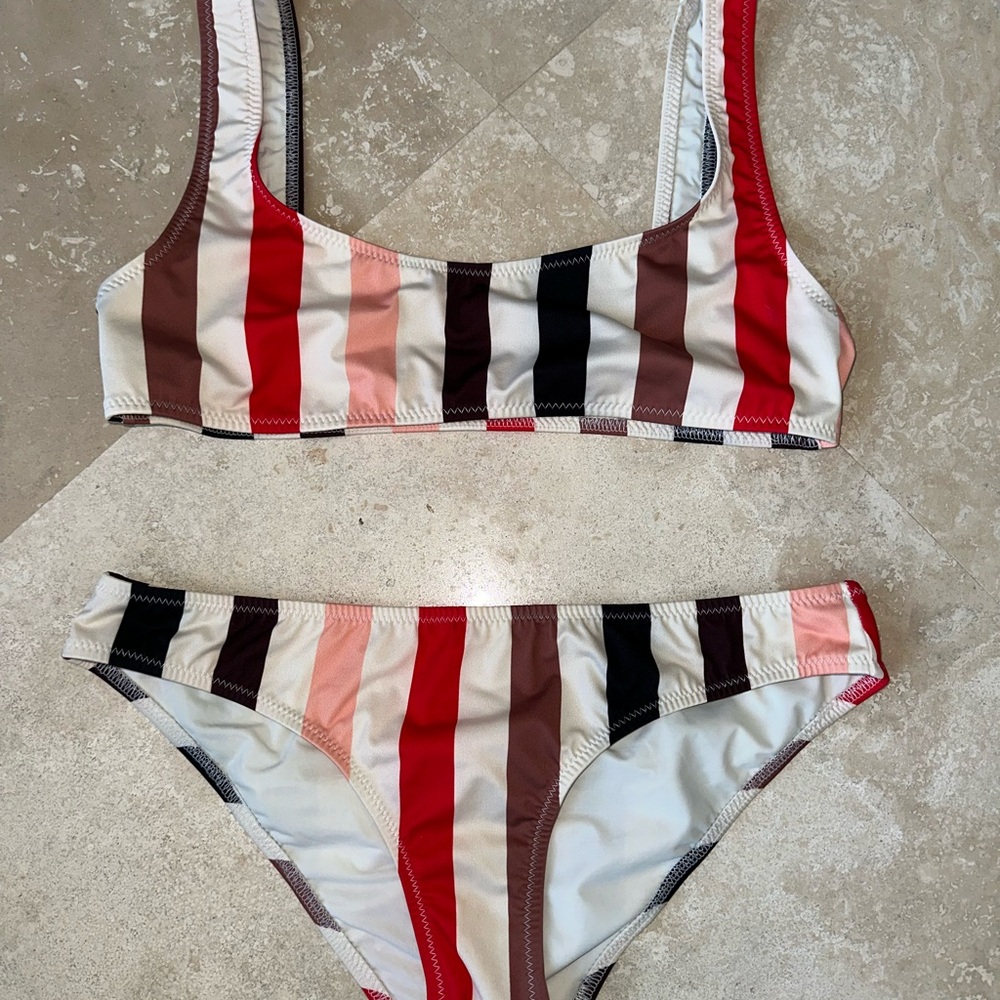 Solid & Striped Multicolor Bikini Set - image 1